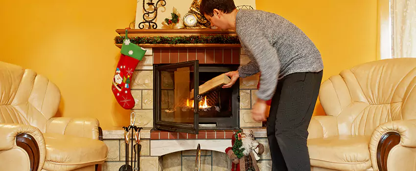 Rusted Metal Fireplace Restoration in Woodcrest, California